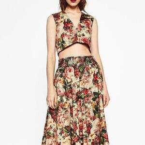 LIKE NEW Zara Floral Top Skirt Set